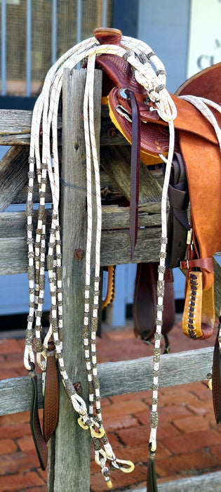 Weighted Cord Romel Reins with Brown Buttons