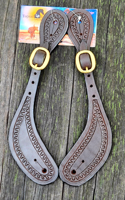 Shaped Spur Strap with engraved Border