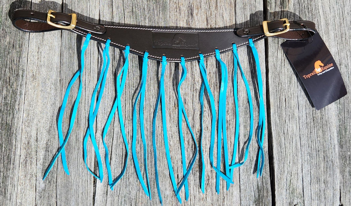 Leather Fly Veil Turquoise Tassels