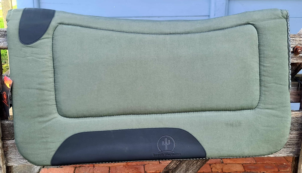 Square Takky Tak Saddle Pad with Olive Green Canvas Top 32" x 32"