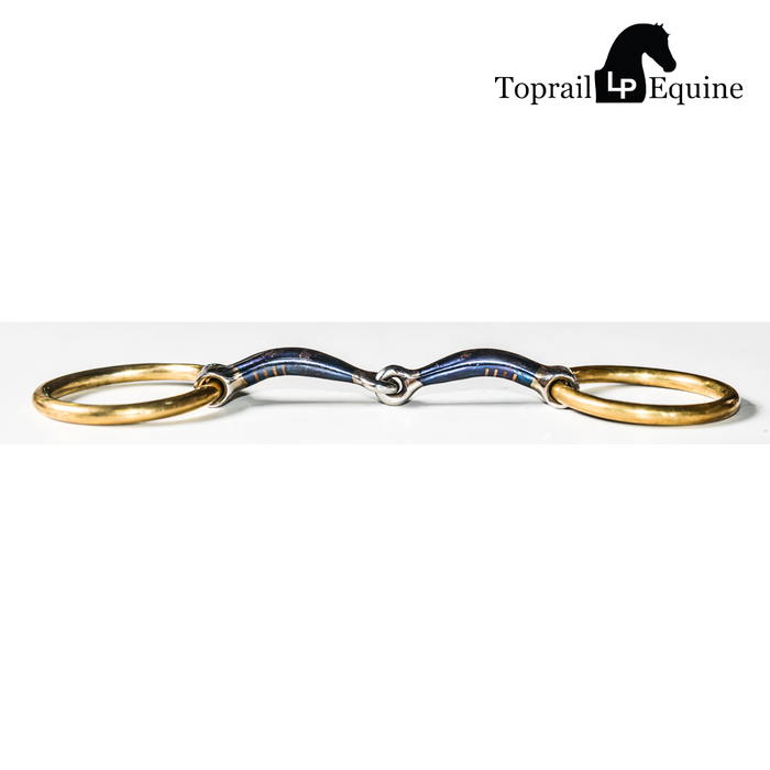 Medium Brass Loose Ring Sweet Iron Snaffle with Copper Inlay