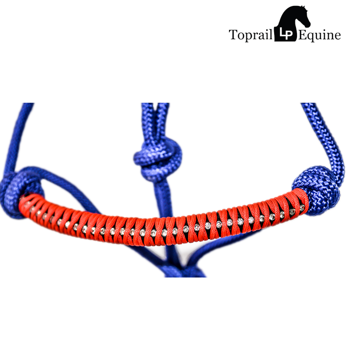 10 mm Blue Rope Halter With "Diamond" Beads  & 2.5mtr PP Solid Lead