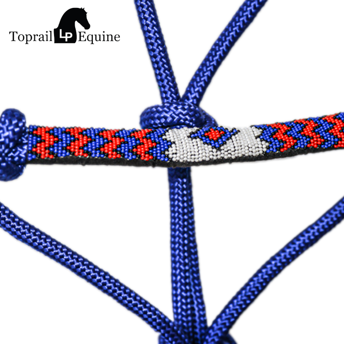 10 mm Rope Halter with Navaho braid noseband & 2.5mtr PP Solid Lead