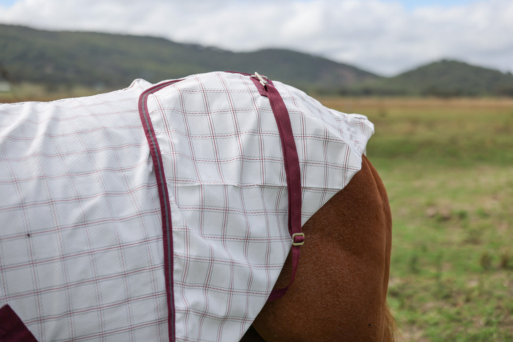 Ripstop Cotton Combo Rug- Burgundy