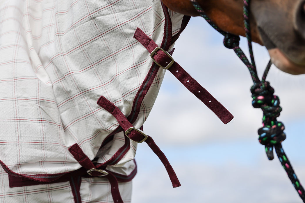 Ripstop Cotton Combo Rug- Burgundy