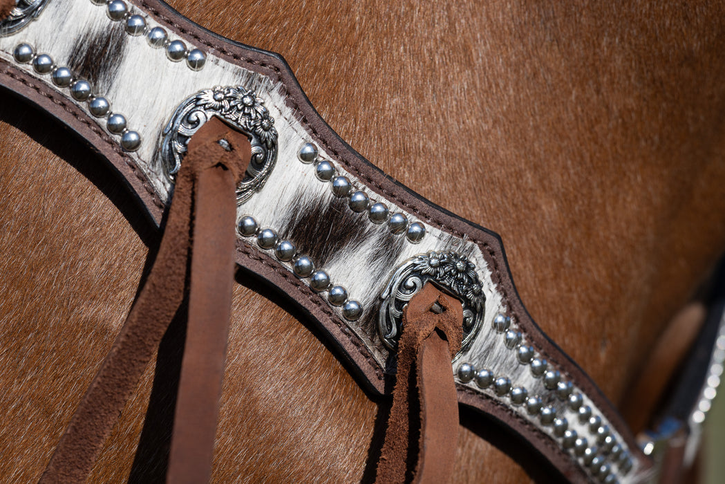 "LAINEY" Cowhide Breastcollar with tassles