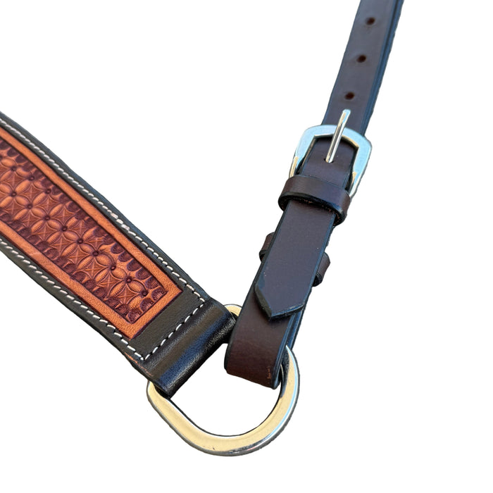 "VIRGINIAN" Basket Tooled Breastcollar - Smooth Like Cactus