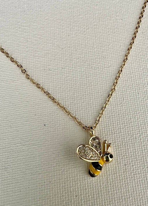 Sparkly Baby Bee Necklace - Carol Young Silver
