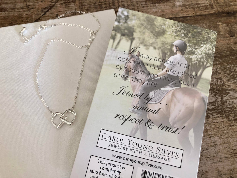English Saddle Stirrup Linked Necklace - Carol Young Silver