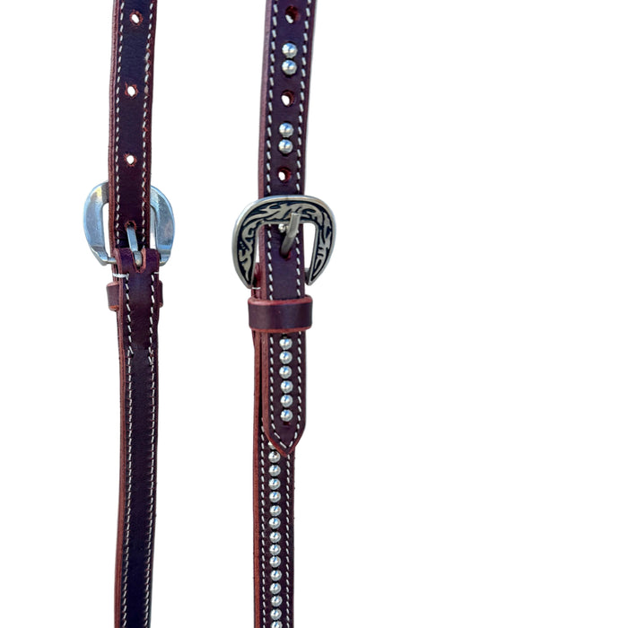 "MILLION DOLLAR RUN" One-Ear Headstall w/ Jeremia Watt Fittings - Smooth Like Cactus