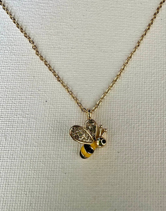 Sparkly Baby Bee Necklace - Carol Young Silver