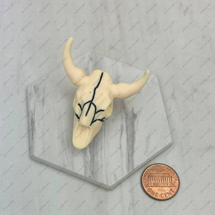 "ROUGH RIVER" Cream Longhorn Wild Rag Slide - 1773