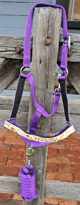 Purple Halter with Faux Hair and Lead Set