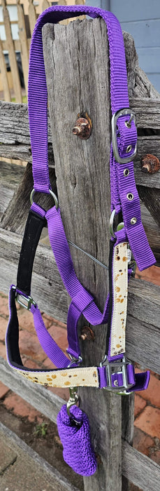 Purple Halter with Faux Hair and Lead Set