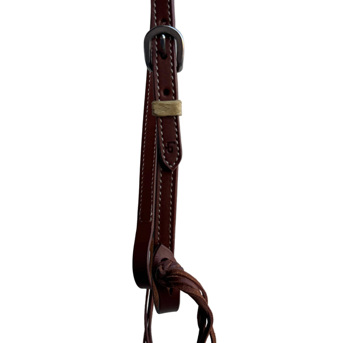 One Ear Headstall with Rawhide Keepers and Pineapple Ends