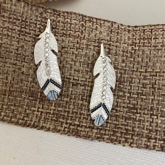 American Eagle Feather Earrings - Carol Young Silver