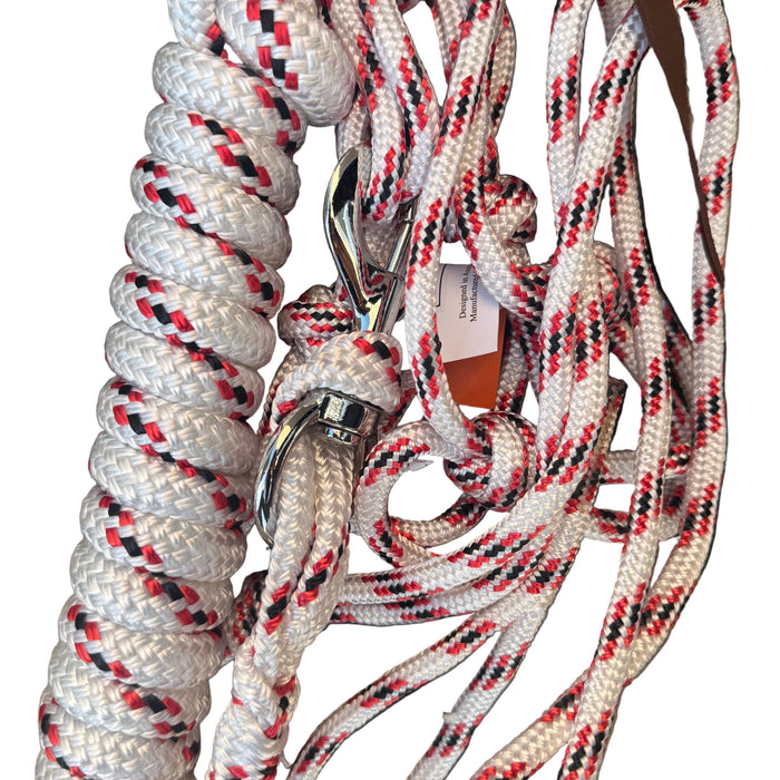 White/Red Marine Rope Halter with 18mm 2.8m Lead Rope
