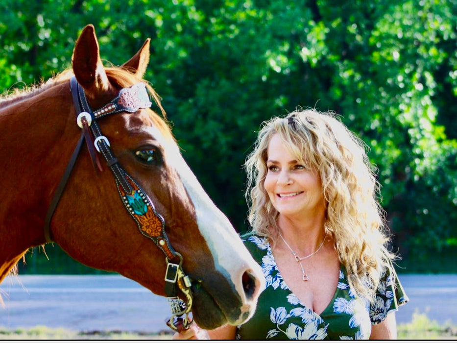 Oxbow Necklace with Aqua Beading - Carol Young Silver