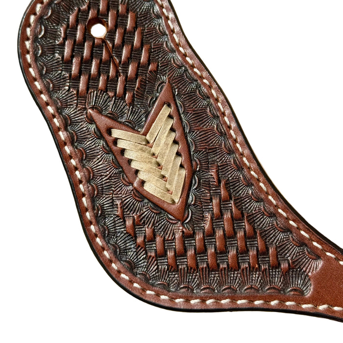 Men's Cream Arrow Tooled Spur Straps