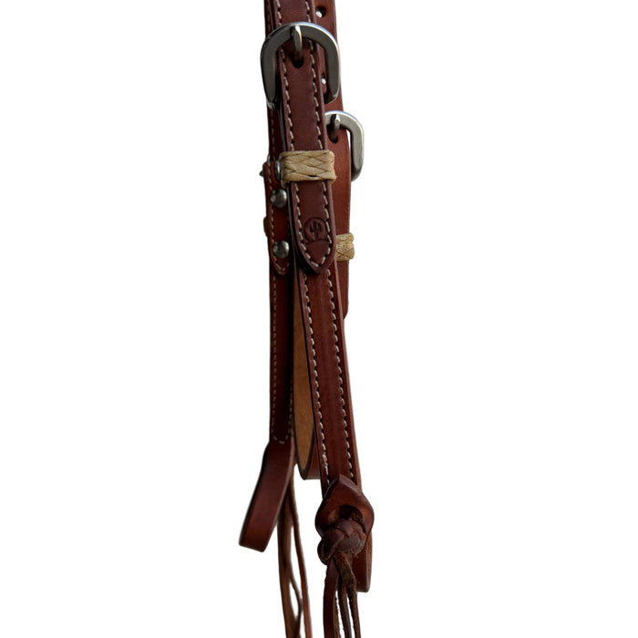 Browband headstall Rawhide Keepers and Pineapple Ends | Toprail Equine