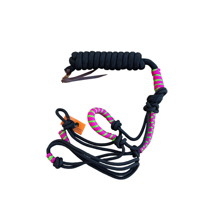 Rope Halter & Lead Set | Raspberry/Lime