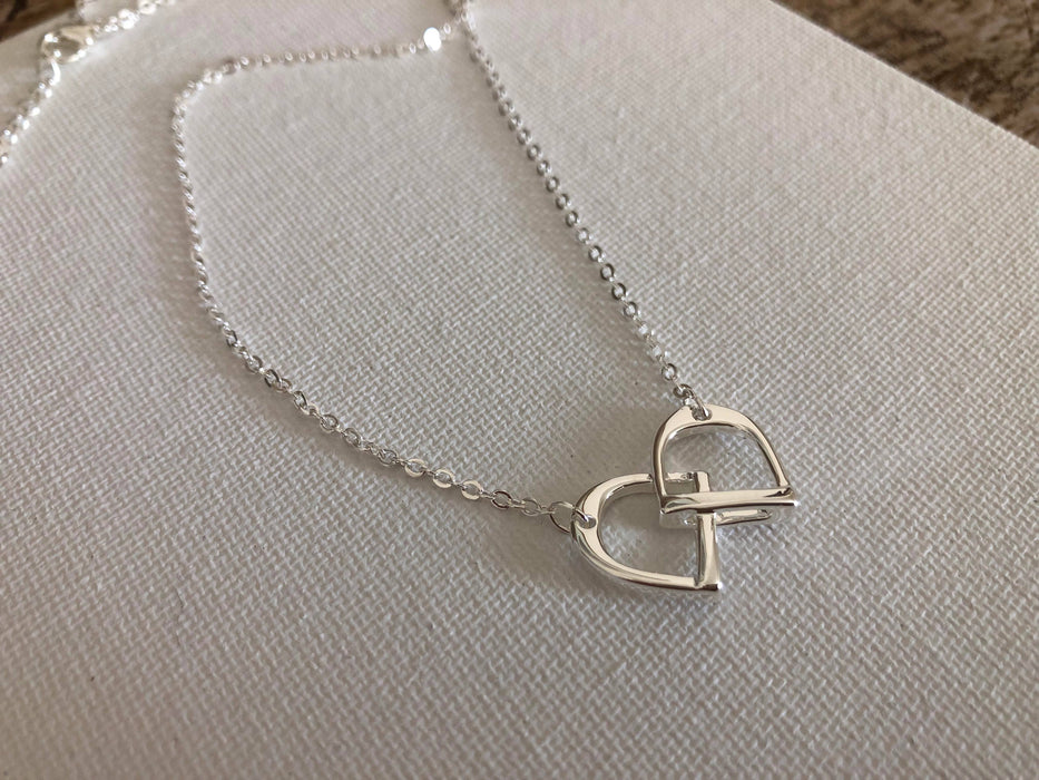 English Saddle Stirrup Linked Necklace - Carol Young Silver