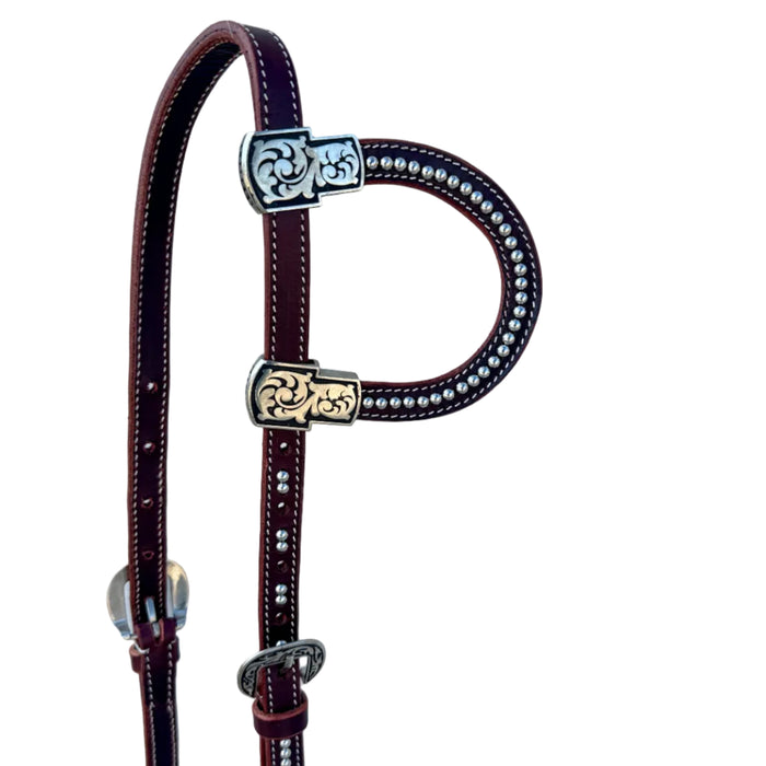 "MILLION DOLLAR RUN" One-Ear Headstall w/ Jeremia Watt Fittings - Smooth Like Cactus