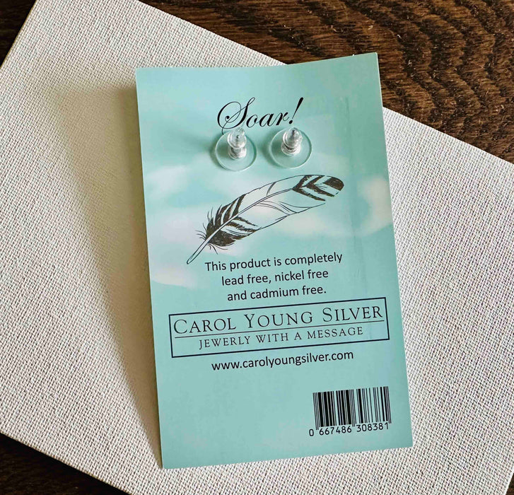 American Eagle Feather Earrings - Carol Young Silver