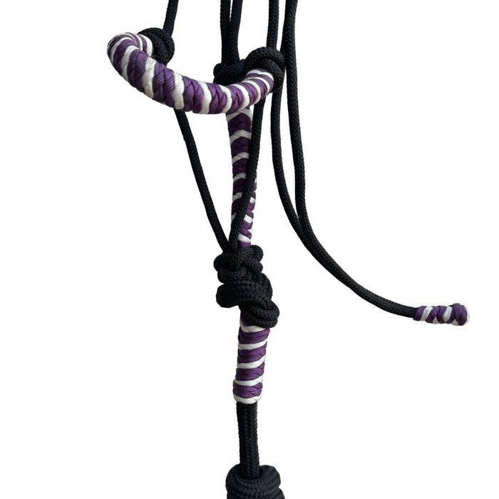 2 Toned Braided Noseband Halter and 2.8mt Lead - Purple