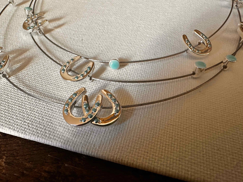 Multi Mini Horseshoes Necklace - Carol Young Silver