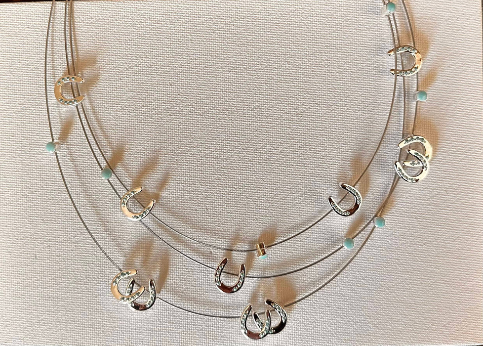 Multi Mini Horseshoes Necklace - Carol Young Silver
