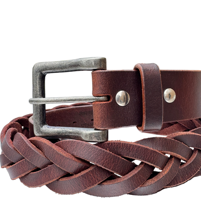 "TAMWORTH" Plaited Latigo Leather Unisex Belt - 1773