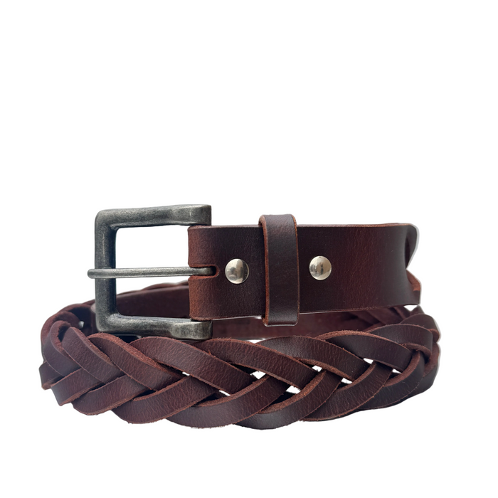 "TAMWORTH" Plaited Latigo Leather Unisex Belt - 1773