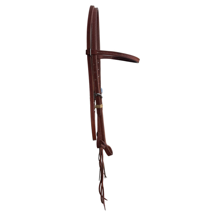 Browband headstall Rawhide Keepers and Pineapple Ends | Toprail Equine
