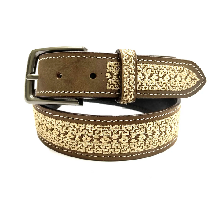 "PRAIRIE" Ladies Embroidered Lace Leather Belt - 1773