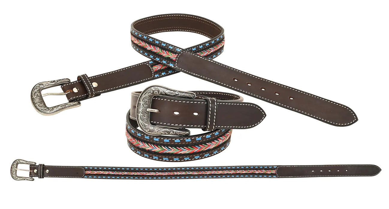 "BLUE SKY" Ribbon Inlay Ladies Belt - 1773