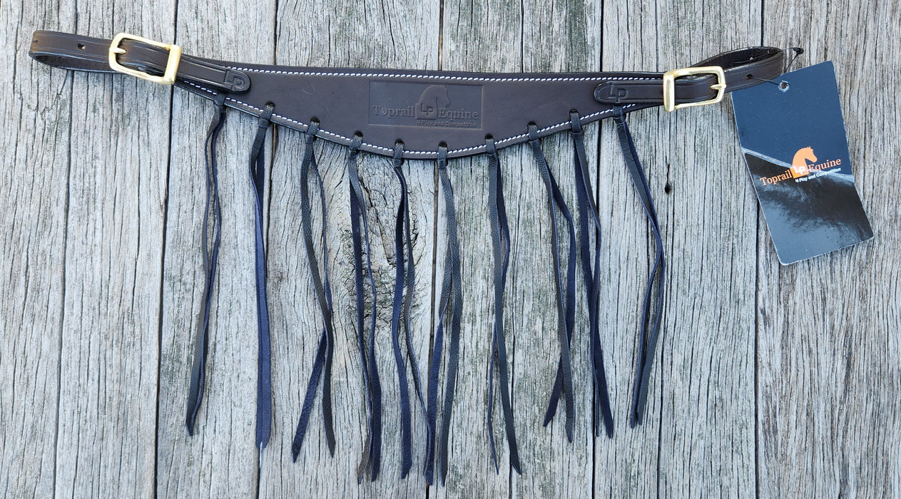 Leather Fly Veil - Black Tassels - Toprail Equine