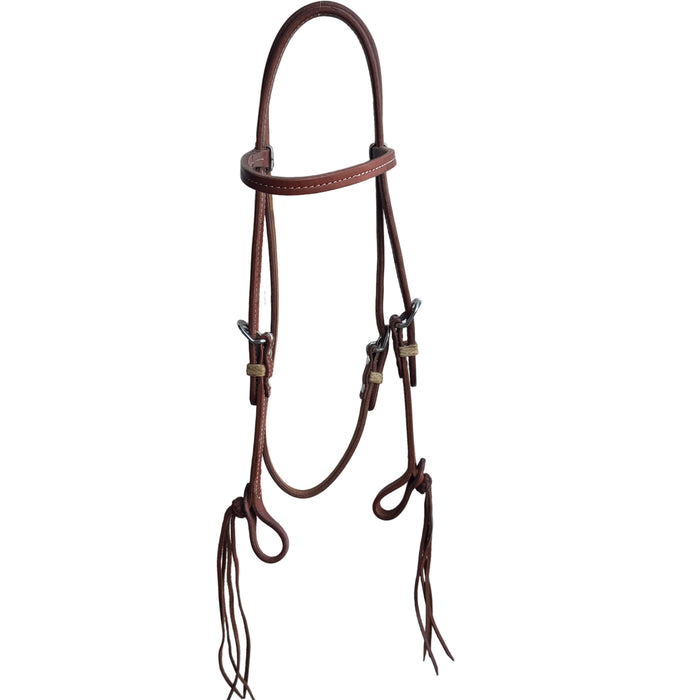 Browband headstall Rawhide Keepers and Pineapple Ends | Toprail Equine