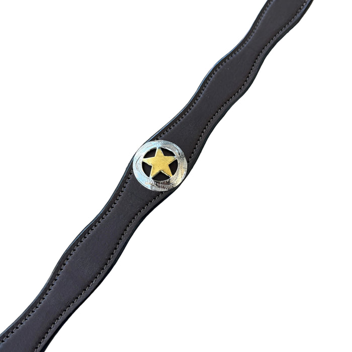 Leather Breastplate with Texas Lone Star Conchos FULL