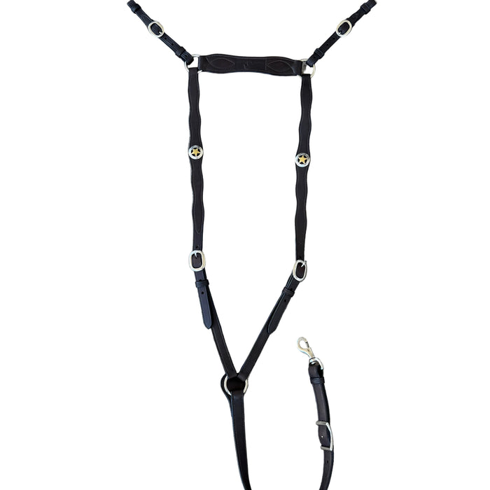 Leather Breastplate with Texas Lone Star Conchos FULL