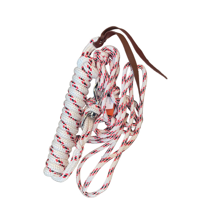 White/Red Marine Rope Halter with 18mm 2.8m Lead Rope