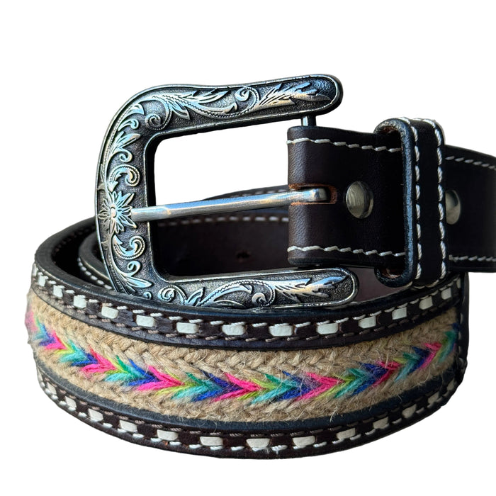 "GRASSLAND" Ribbon Inlay Ladies Belt - 1773