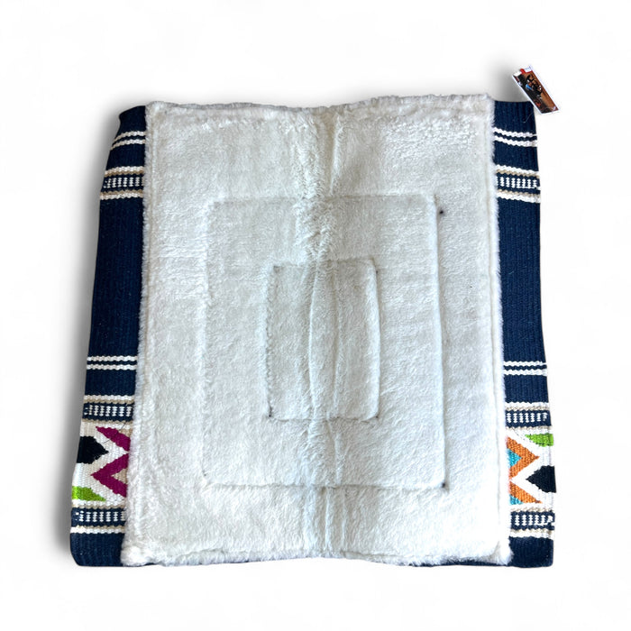 "BANJO" Wool Saddle Pad - Royal and Pink