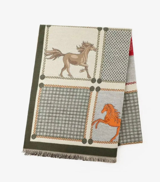 "HAMPTONS" Cashmere Feel Shawl/Wrap - Olive - 1773