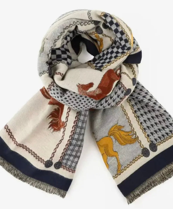 "HAMPTONS" Cashmere Feel Shawl/Wrap - Navy - 1773