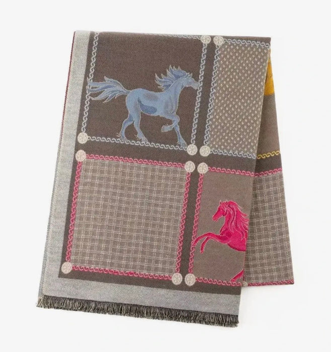 "HAMPTONS" Cashmere Feel Shawl/Wrap - Mushroom - 1773
