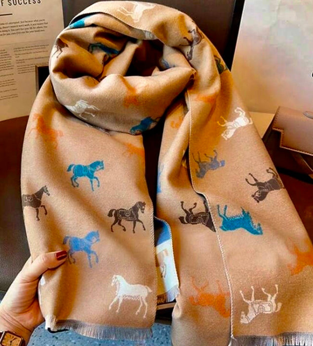 "SUNDAY" Cashmere Feel Shawl/Wrap - Caramel - 1773