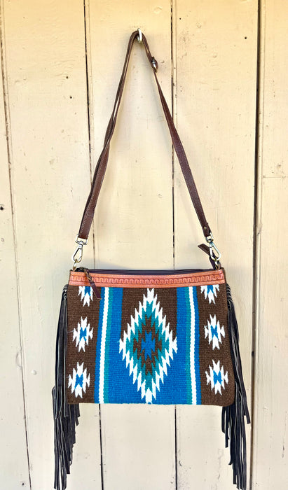 "EVIE" Blue Blanket Handbag - Smooth Like Cactus