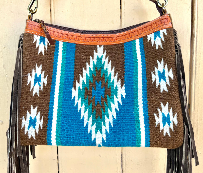 "EVIE" Blue Blanket Handbag - Smooth Like Cactus