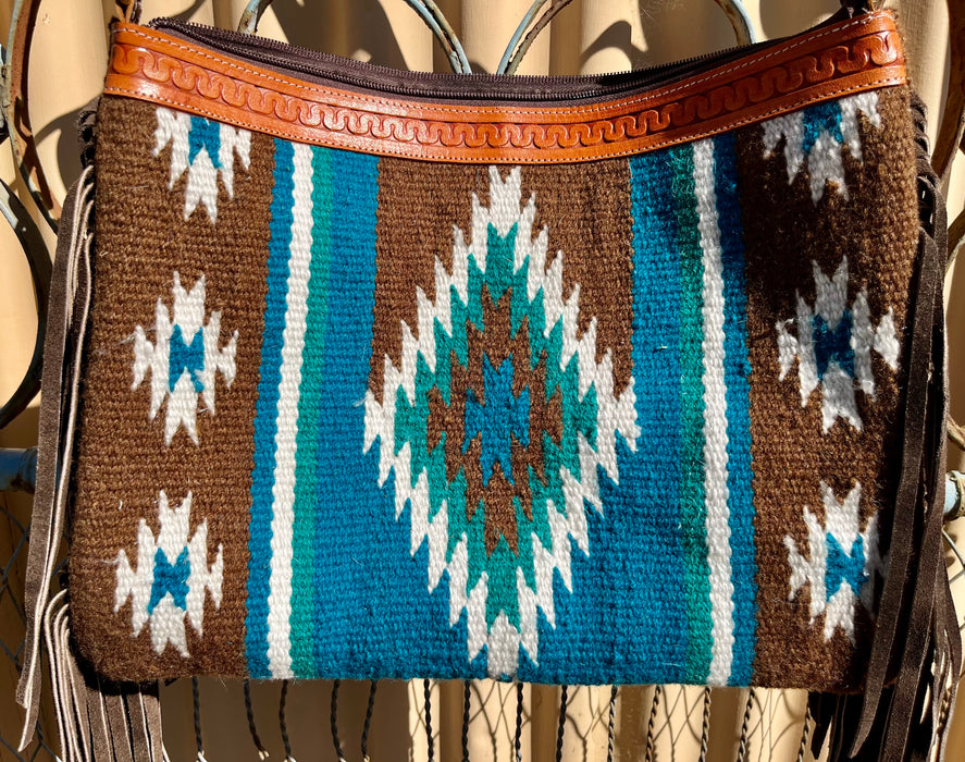 "EVIE" Blue Blanket Handbag - Smooth Like Cactus